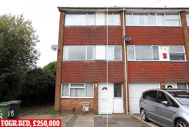 One of the houses the family turned down was a £250,000 terraced three-storey townhouse in Luton