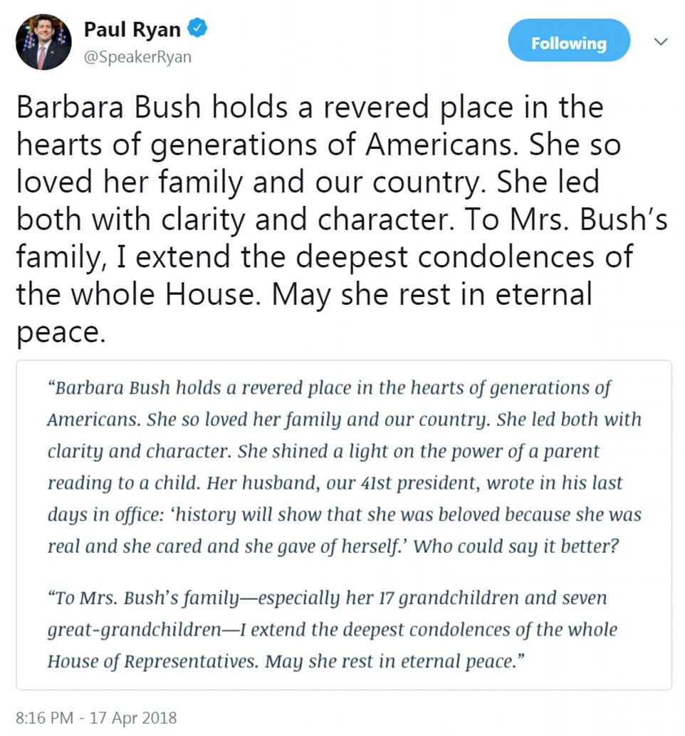 barbara bush death