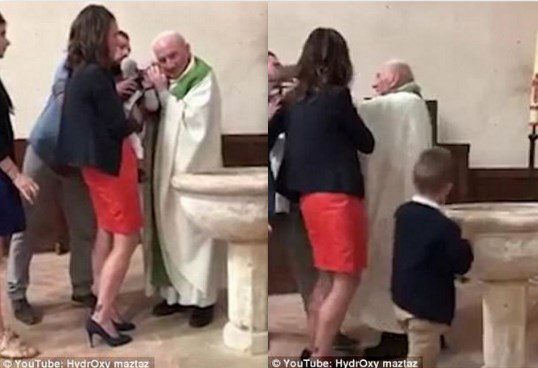 priest hit the baby