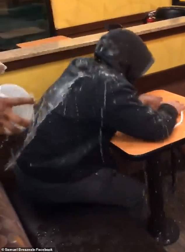 dunkin' donuts workers dumped water on homeless man