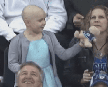 This Young Man Wins A Hockey Stick During A Game And Gives It To A Little Girl Battling Cancer
