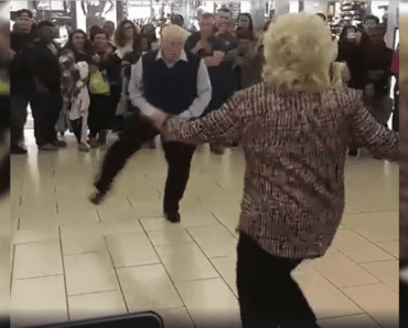 When Bruno Mars Starts Playing, Elderly Couple Steals The Show At The Mall