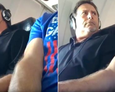 Guy Has Had Enough Of Armrest Thief On Airplane, Films The Hilarious Moment Of Confrontation…