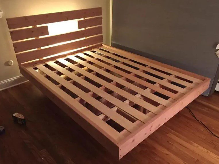 full size floating bed frame