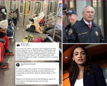 AOC calls for police to be DEFUNDED to pay for homeless shelters in response to tweet by former NYPD commissioner Bill Bratton
