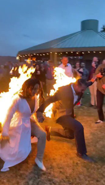 bizarre wedding stunt